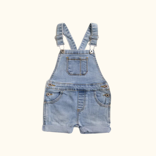 Overall Shorts in Light Blue