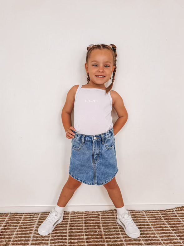 Flower Denim Skort