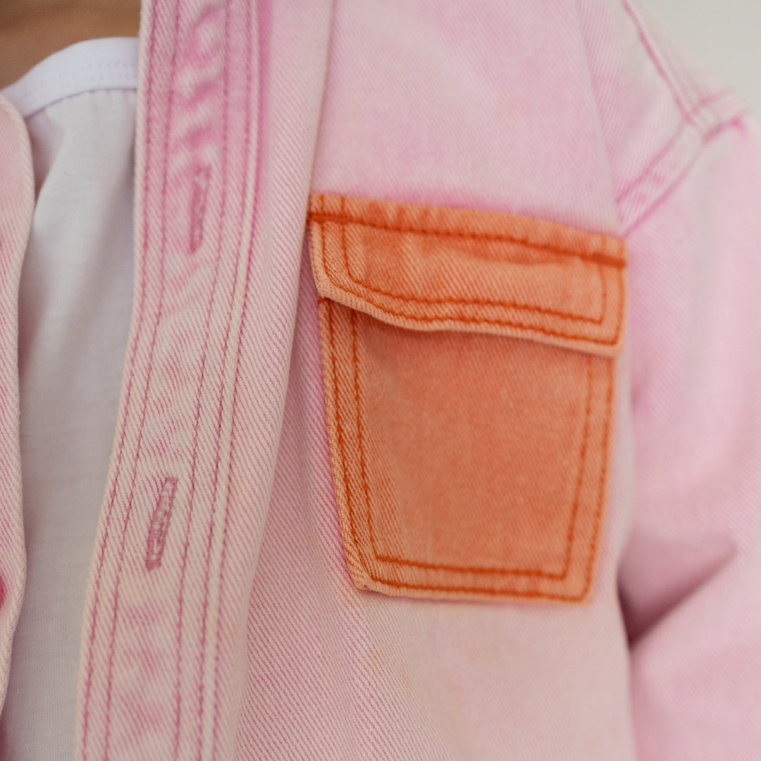 The Oversized Denim Shirt - In Pink