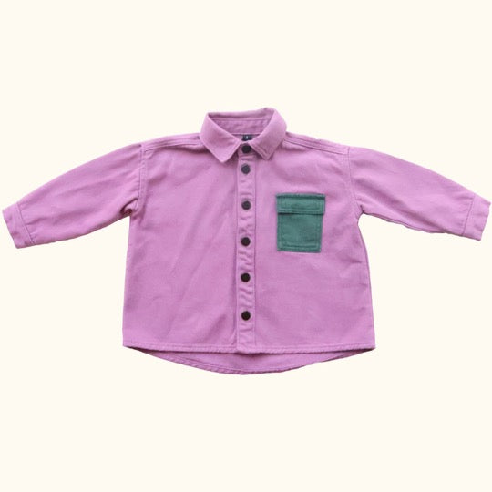 The Oversized Denim Shirt - In Purple
