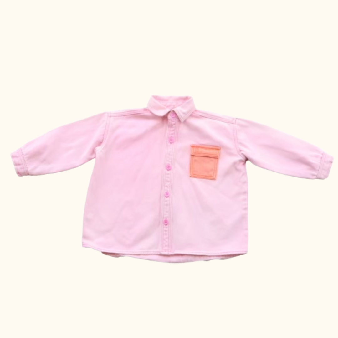 The Oversized Denim Shirt - In Pink
