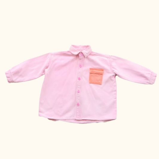 The Oversized Denim Shirt - In Pink
